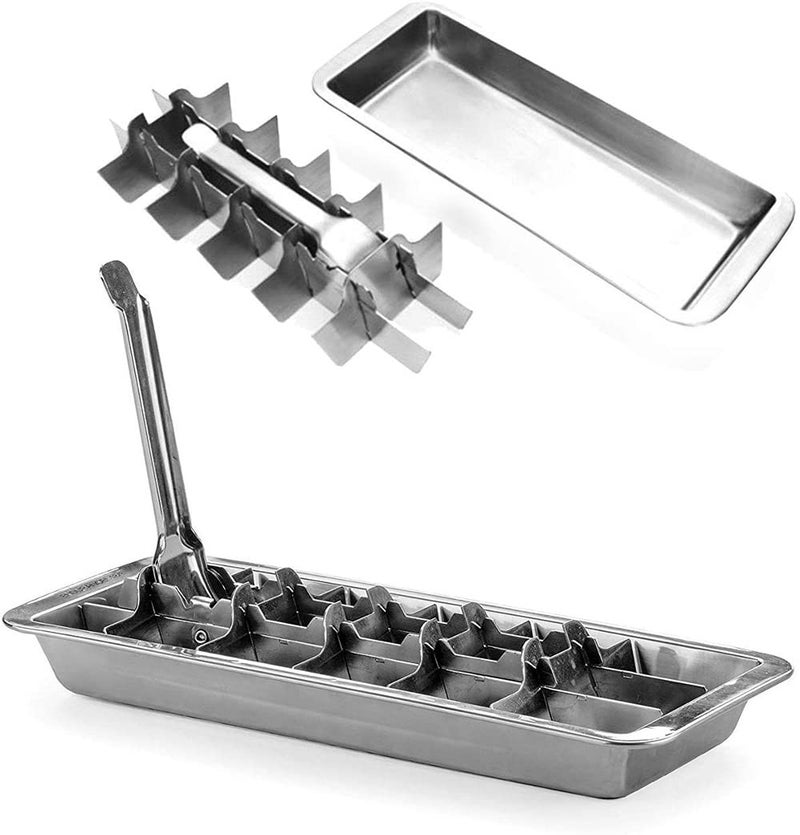 Onyx 18/8 Stainless Steel # ICE001 18 Slot Ice Cube Tray - Image 3